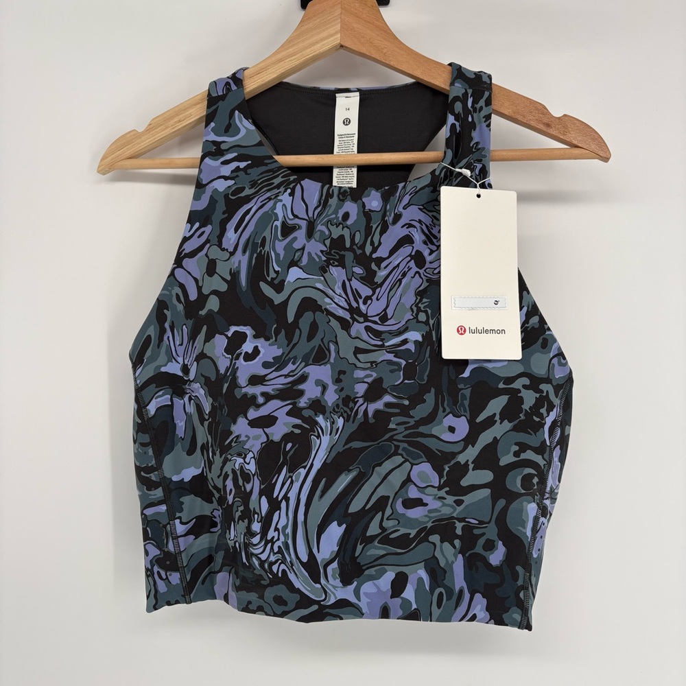 Lululemon Swift Speed Cropped Tank High Neck Flower Meld Multicolor Size 14